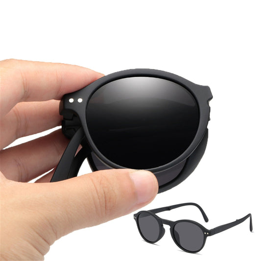 Faltbare Retro-Sonnenbrille mit eckigen Gläsern